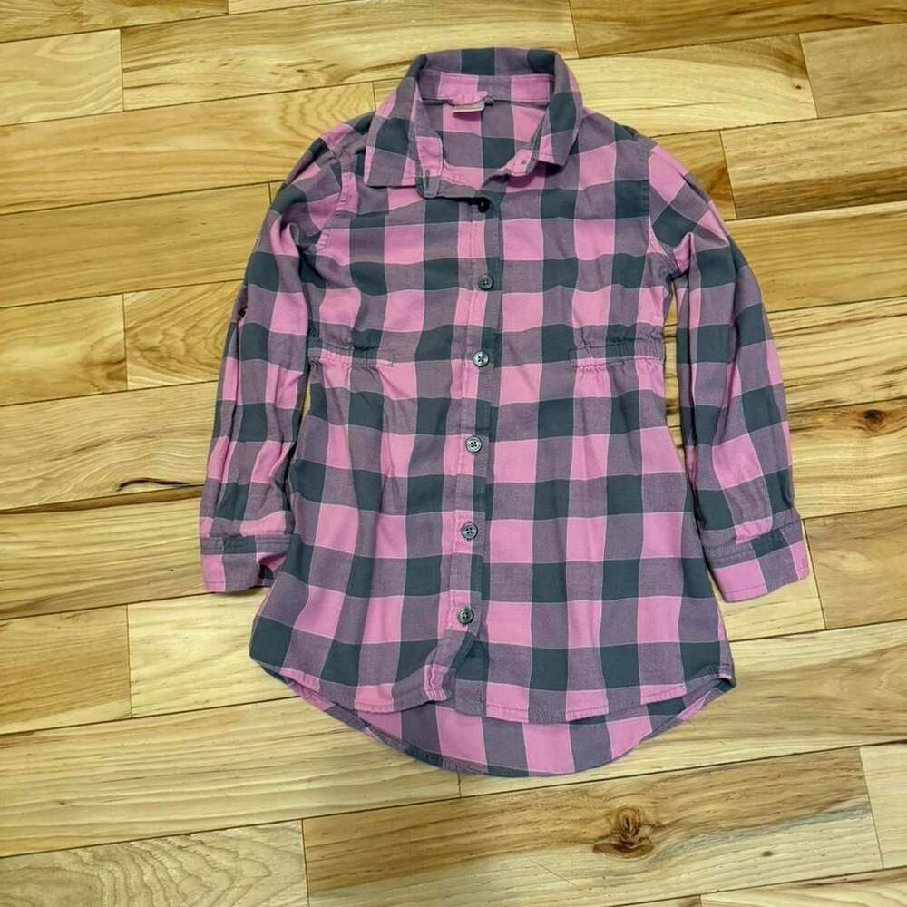Gymboree Pink and Black Checkered Button-Up Shirt